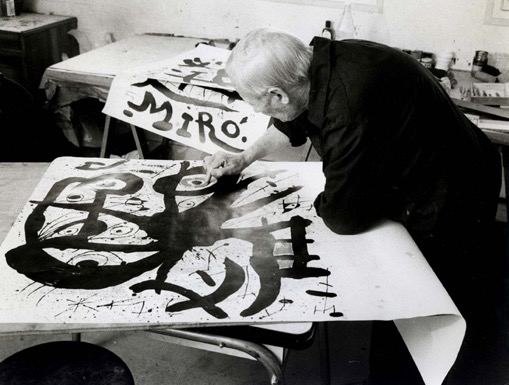 Joan Miró à l'Imprimerie ARTE, photo Clovis Prévost 